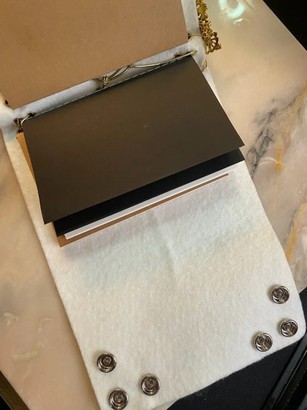 OOAK Pearl Leather Passport Journal | Handmade Traveler's Notebook vintage charm